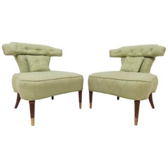 Pair of Grosfeld House Style Slipper Chairs, circa 1950s