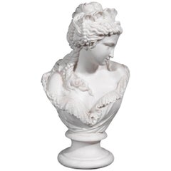 Antique Copeland Parian Ware Bust of Flora, circa 1870