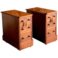 Antique Bedside Cabinets Pedestals Nightstands Mahogany, Victorian 19th Century