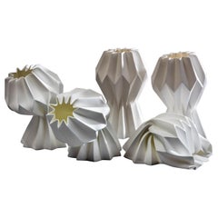 “Slump” Contemporary Origami Ceramic Vase by Studio Morison, No Slump Variation