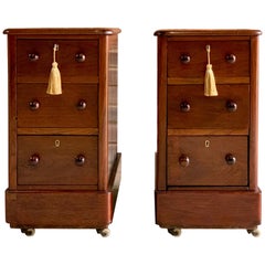 Antique Bedside Cabinets Pedestals Nightstands Mahogany, Victorian, 19th Century