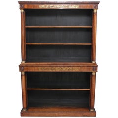 Early 19th Century Rosewood and Brass Inlaid Bookcase