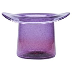 Vintage Murano Barovier & Toso Amethyst Glass Top Hat Vase, circa 1975
