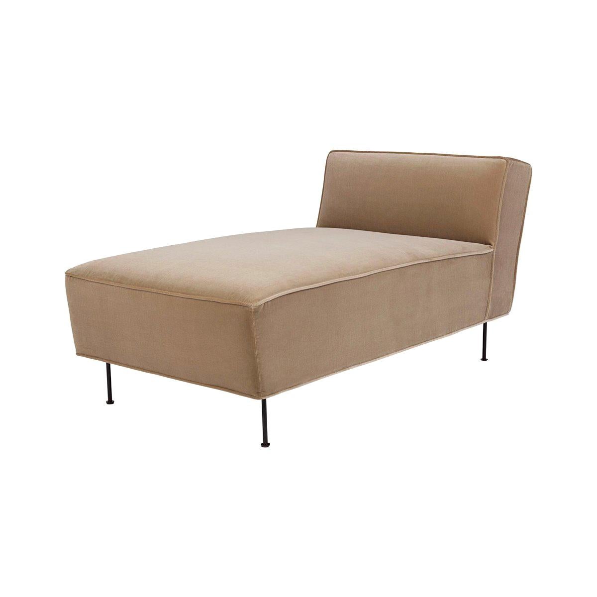 Modern Line Cotton Velour Chaise Lounge