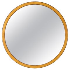 Round Mirror in Birch and Elm, Swedish 1930s, by Bodafors