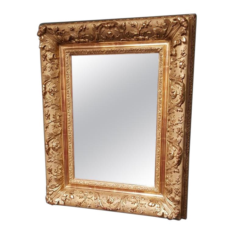 Early 20th Century Mirror in a Capital Gilded Frame For Sale