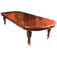 Antique Victorian Flame Mahogany D End Extending Dining Table, 19th Century