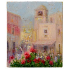 Italian Painting "Famous Small Square of Capri"-  FINAL CLEARANCE SALE -