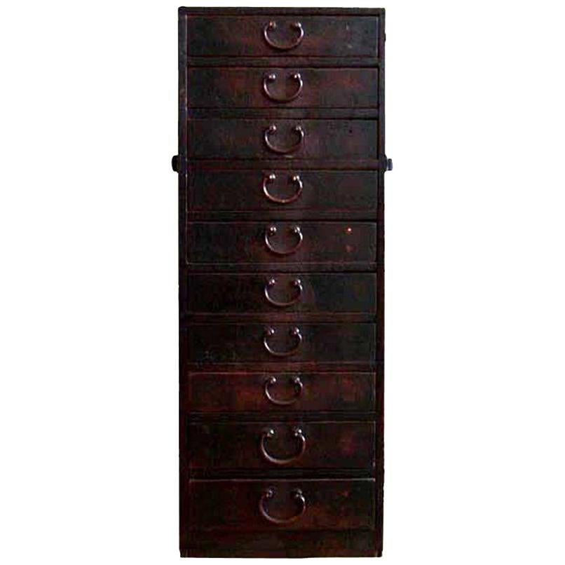 Antique Japanese Carpenter's Tansu Chest of Drawers For Sale