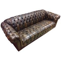 Vintage Chesterfield Tufted Sofa Made in England in Dark Brown