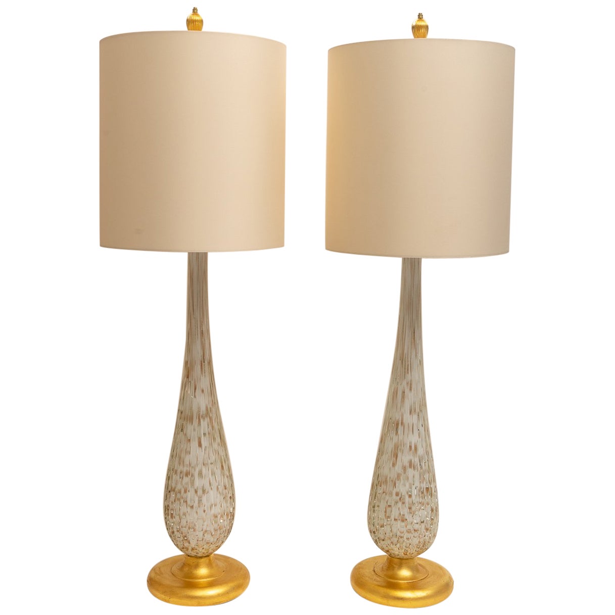 Pair of Murano Glass Table Lamps For Sale at 1stDibs