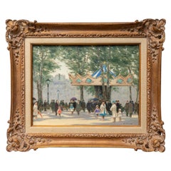 Oil on Canvas Painting "Louvre Carousel"by Andre Gisson
