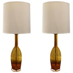 20th Century Pair of Murano Glass Lamps by Balboa