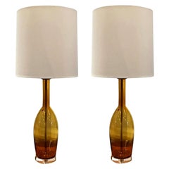 20. Jahrhundert Italienisches Paar Tischlampen aus Vintage Italian Glass von Balboa