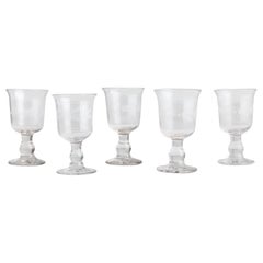 19th Century Crystal Wine Glasses, England, circa 1850