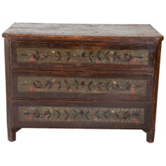 Continental Pine Chest with Poly-Chrome Decoration