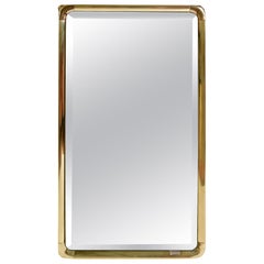 1970s Brass Framed Wall Mirror by Mauro Lipparini