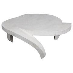 Vintage Postmodern Tessellated White Stone "Hurricane" Cocktail or Coffee Table, 1990s