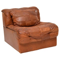 1960s Retro Leather Modular Chair & Cushion by De Sede
