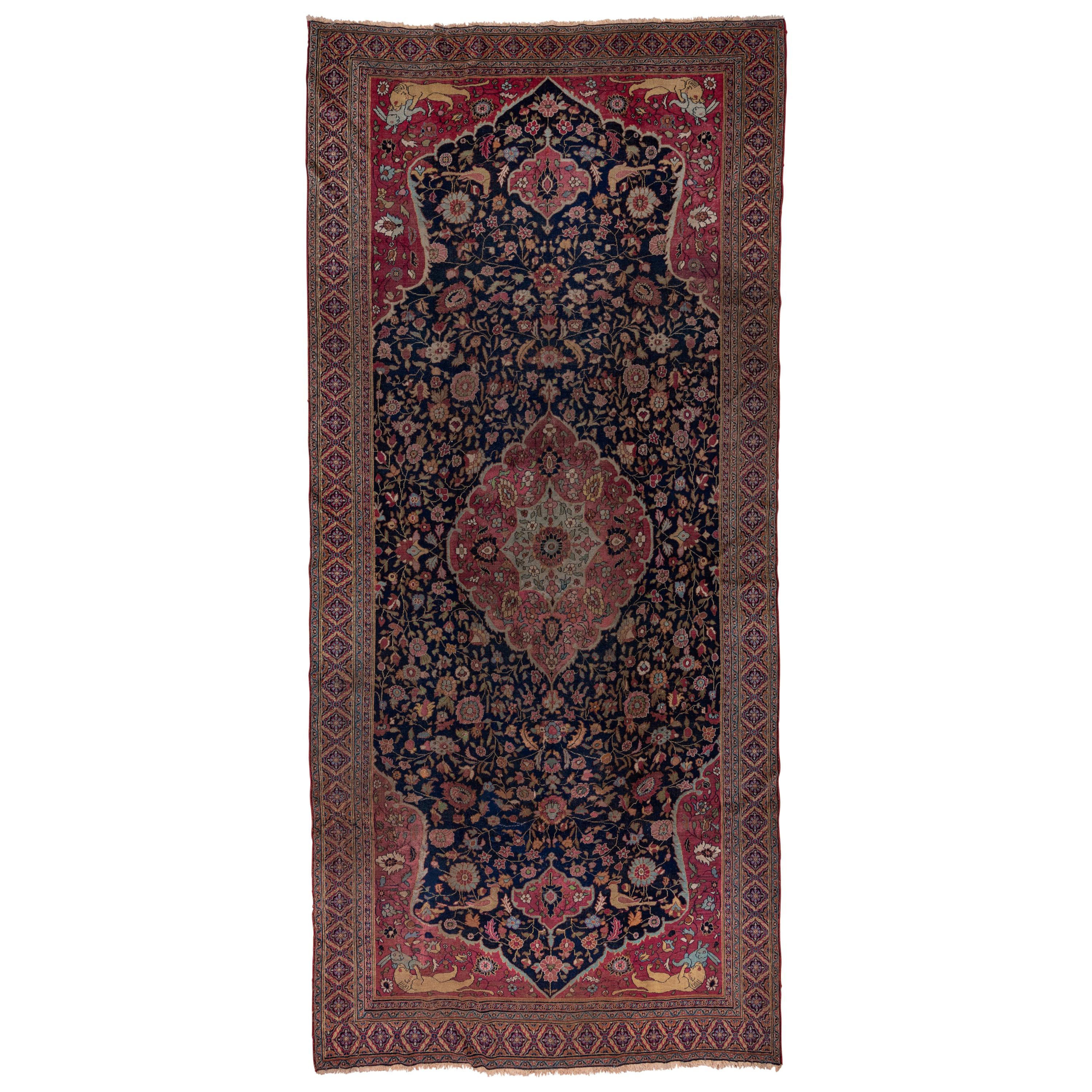 Unique Persian Khorassan Gallery Carpet, Colorful For Sale