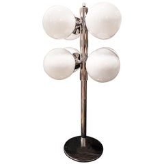 20th Century White Globe Glass Lightolier Table Lamp