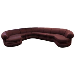 Contemporary Modern Baughman Thayer Coggin Curved 4-Piece Sectional Sofa, 1980s