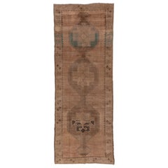 Alfombra Oushak Vintage, Ancha, Tonos Marrones