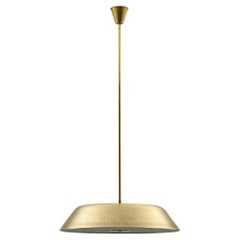 Swedish Modern Pendant in Glass and Brass by Harald Notini for Böhlmarks
