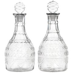 Pair of George III Irish Cut Crystal Decanters