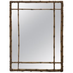 Vintage Faux Bamboo Carvers Guild Wall Mirror