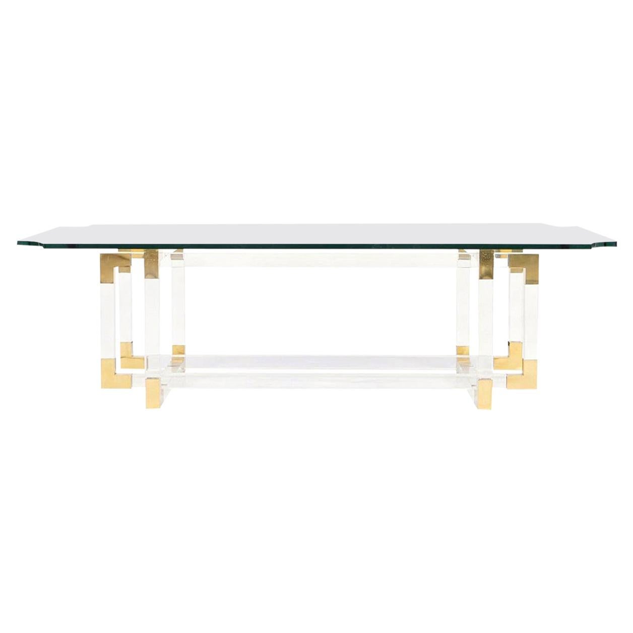 Lucite Waterfall Coffee Table at 1stDibs