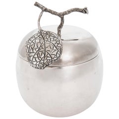 Vintage Apple Shaped Italian Silver Plate Ice Bucket by Teghini Firenze