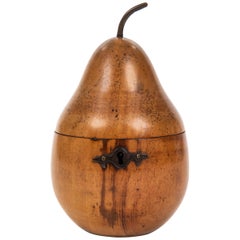 Antique Fruitwood Pear Tea Caddy