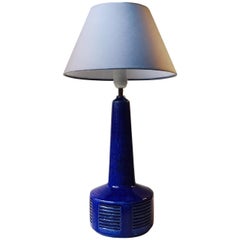 Blue Chamotte Table Lamp by Annelise & Per Linnemann-Schmidt, Palshus, 1970s