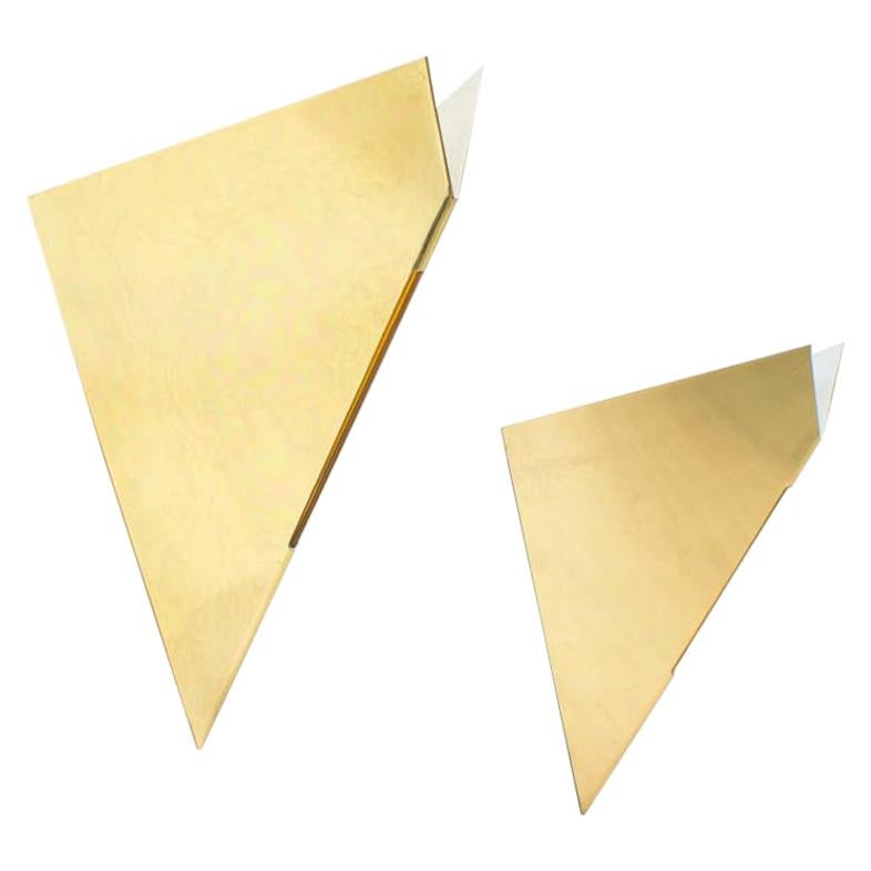 Set von zwei seltenen vergoldeten Metall-Wandleuchten von Egoluce, Italien, 1960er Jahre