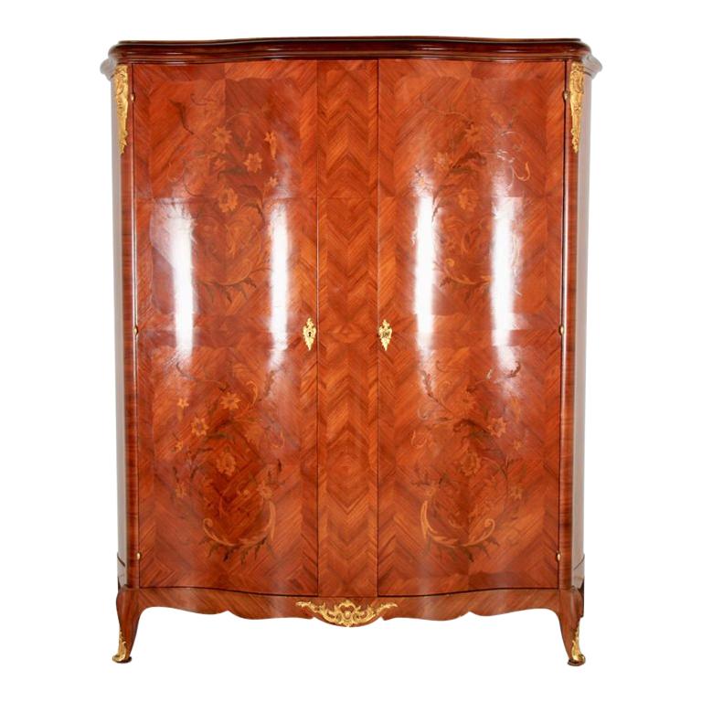 Marquetry Two-Door Armoire Made in France