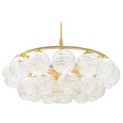 Brass and Crystal Glass Snow Balls Chandelier from Doria, 1970s
