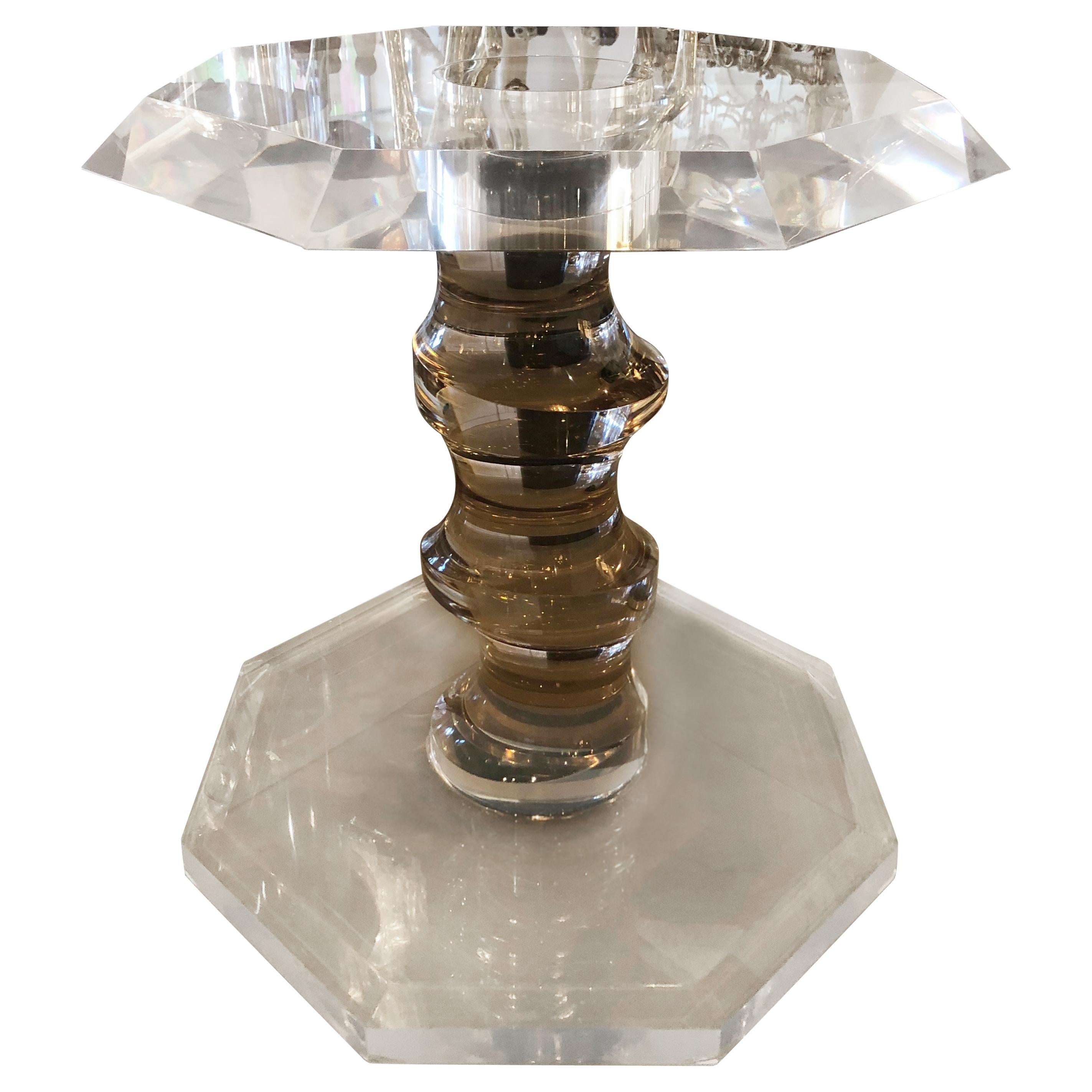 Vintage Swirled Lucite Dining Center Game Table Base