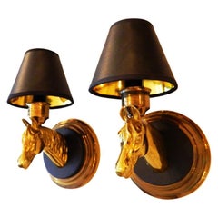 Pair of Bronze Wall Sconces by Maison Lancel