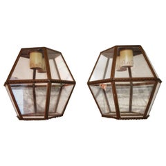 Elegant Pair of French, 1930s Outdoor/Indoor Copper Sconces
