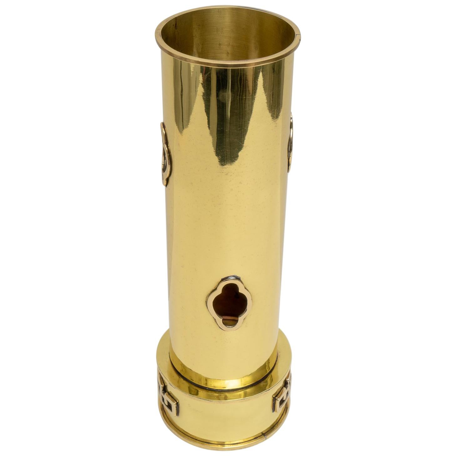 Brass Umbrella Stand by James Mont For Sale