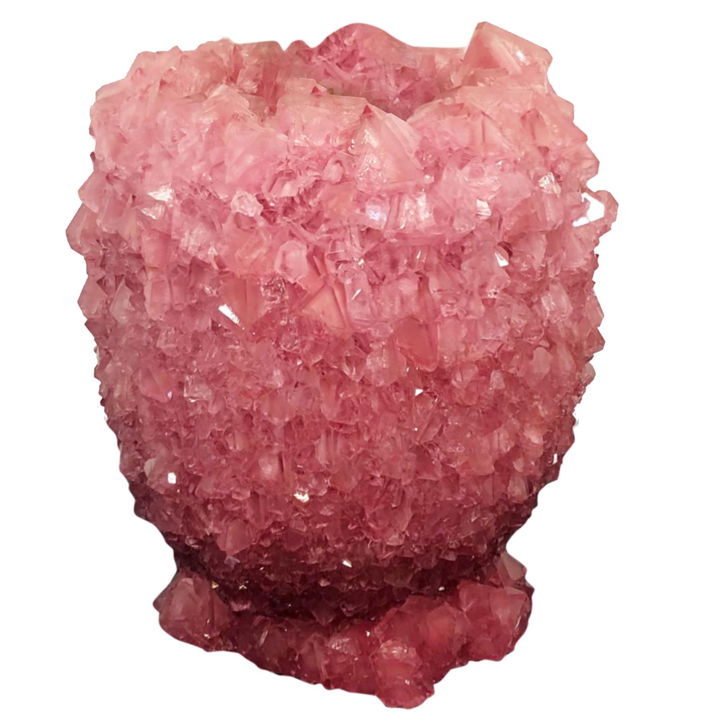 Crystal Vase Raspberry Medium by Isaac Monte