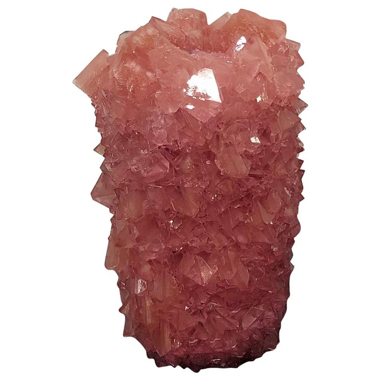 Crystal Vase Blush Red Small By Isaac Monte At 1stdibs