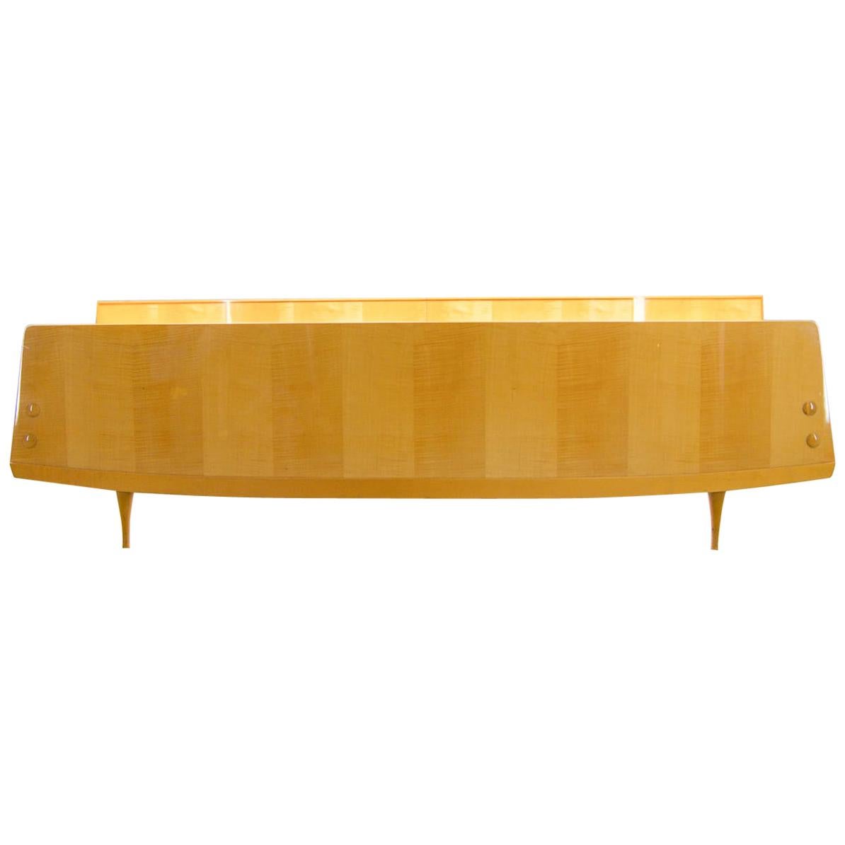Mid-Century Queen Bedwith Floating Nightstands in the Style of Gio Ponti, Italy For Sale