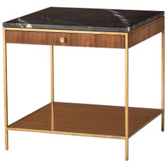 Carolina Side Table with Black Marquina Marble Top