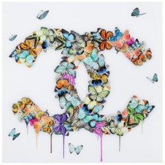Décoration murale en plexiglas "Papillons" dans le style de Chanel