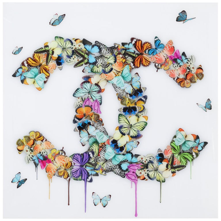 Butterflies Plexiglass Wall Decoration In The Style Of Chanel For