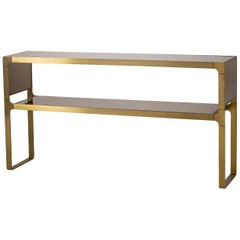 Sturdy Console Table in Satin Brass Finish