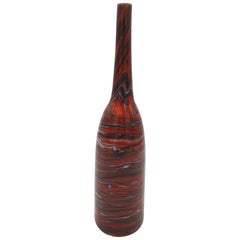 Modern Stylish Marbled Red Murano Glass Vase by Cenedese, late 1990s