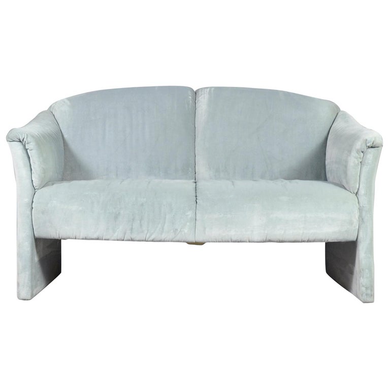 Green Mint Velvet Loveseat by Walter Knoll, 1980s For Sale at 1stDibs
